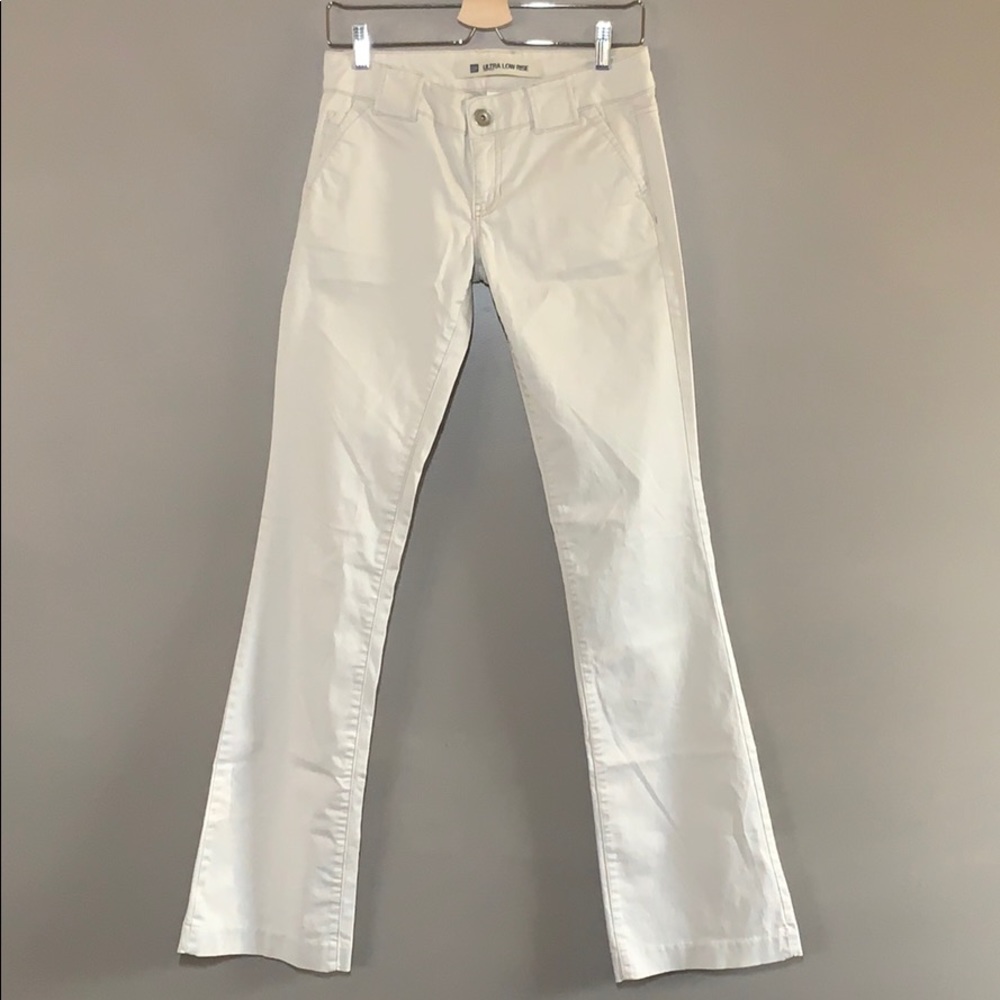 Cream and low rise pants